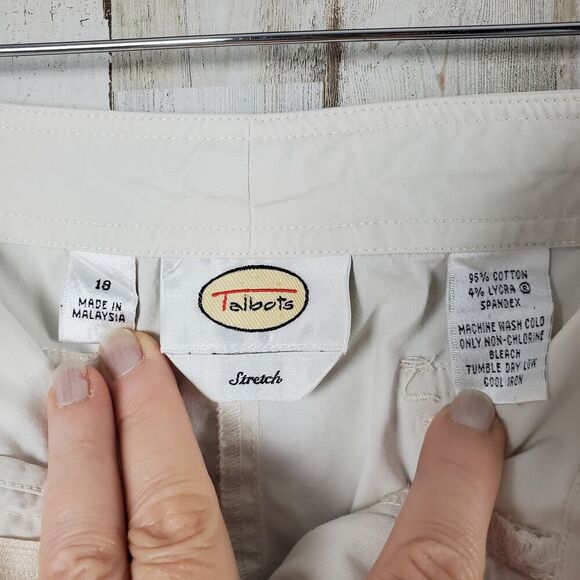 Talbots Stretch Capri Pants Tan Size 18 - Picture 3 of 12